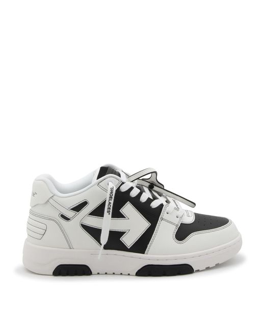 Off-White c/o Virgil Abloh Gray Black And White Leather Out Office Sneakers for men