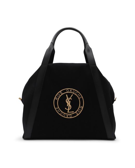 Saint Laurent Black Cotton Bowling Tote Bag for men