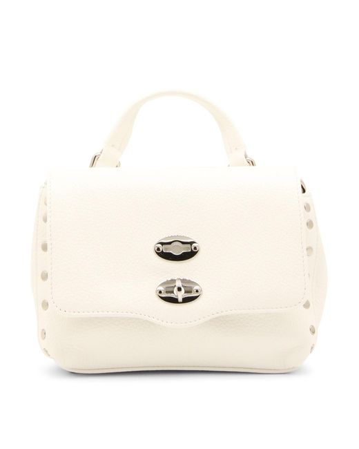 Zanellato White Leather Postina S Top Handle Bag