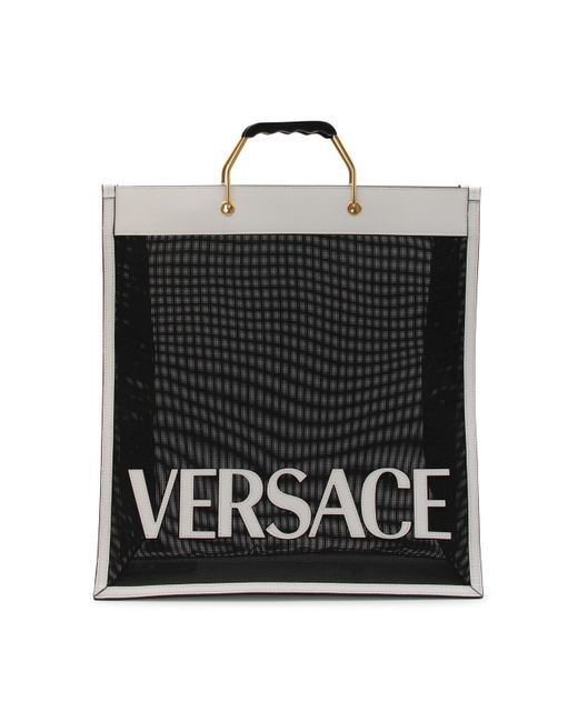 Versace Black And Leather Shopper Tote Bag for Men Lyst