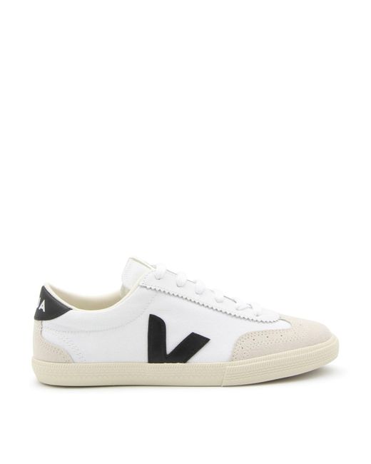 Veja White Leather Volley Sneakers for men