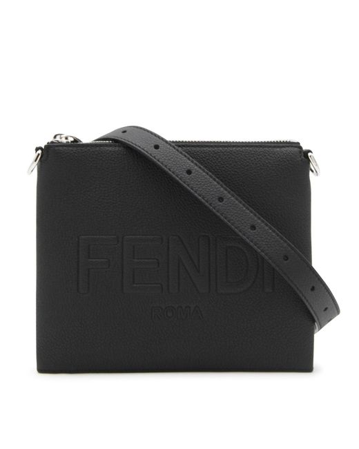 Fendi Black Leather Crossbody Bag for men