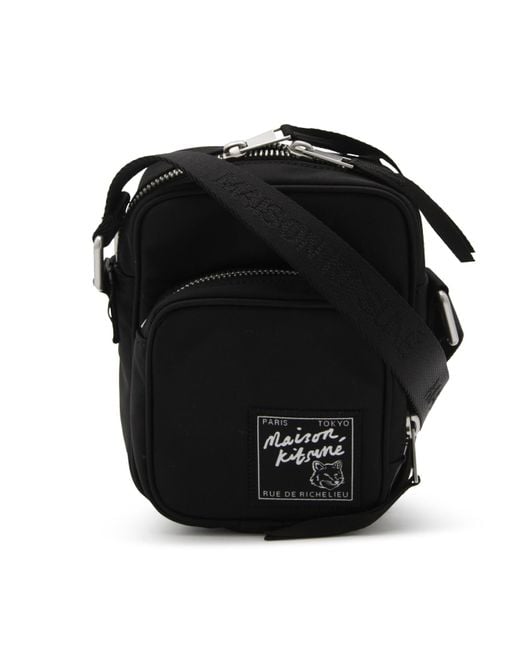 Maison Kitsuné Black Crossbody Bag for men
