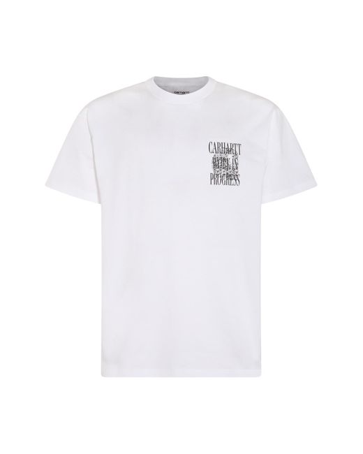 Carhartt White And Black Cotton T-shirt for men