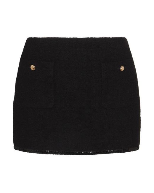 Miu Miu Black Wool Mini Skirt | Lyst UK