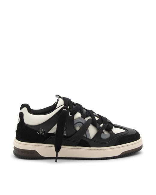 Represent White And Black Leather Bully Sneakers for men