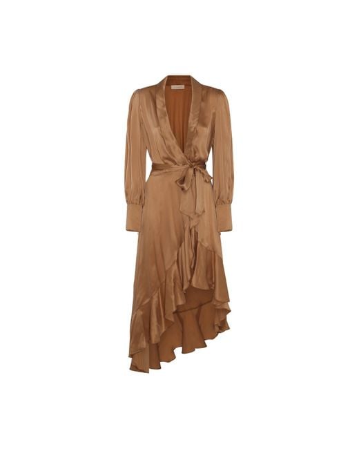 Zimmermann Brown Silk Dress