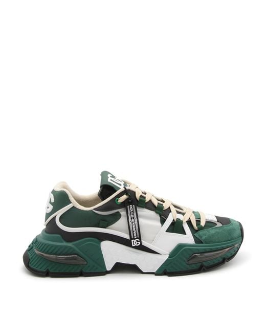 Dolce & Gabbana Green And White Leather Airmaster Sneakers for men
