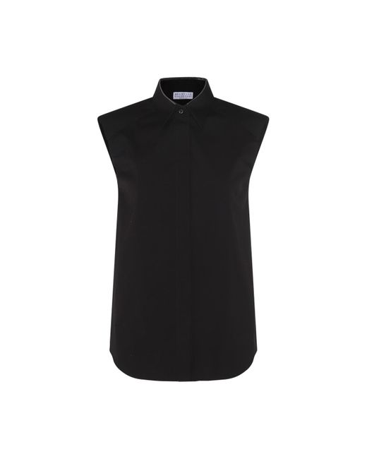 Brunello Cucinelli Black Cotton Shirt