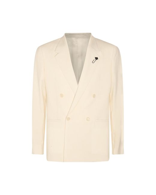 Lardini Natural Off White Wool Suits for men