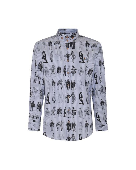 Vivienne Westwood Blue And Black Cotton Shirt for men