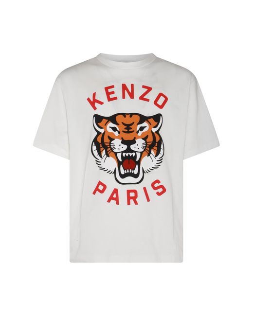 KENZO White Multicolour Cotton T-shirt for men