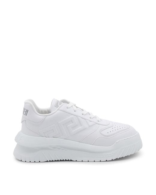 Versace White Leather Odissea Sneakers for men