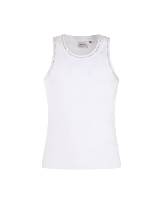 Daily Paper White And Black Cotton Tank Top for men