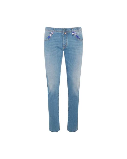 Jacob Cohen Blue Light Cotton Denim Jeans for men