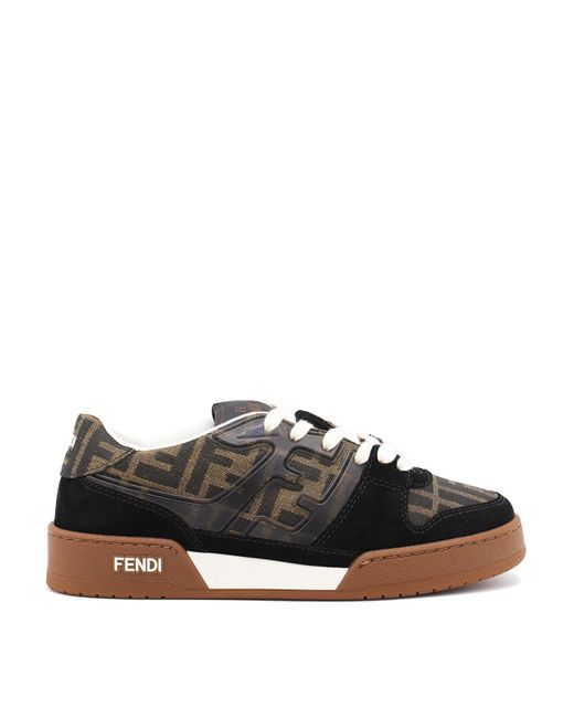 Fendi Black Brown And Leather Match Sneakers