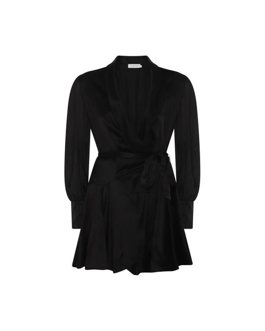 Zimmermann Silk Dress in Black | Lyst