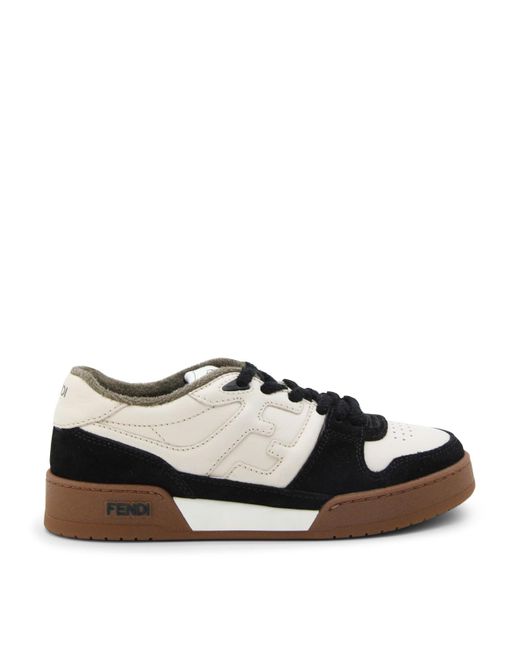 Fendi Brown Black And White Leather Match Sneakers
