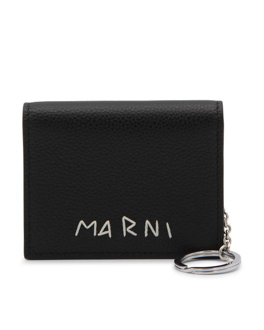 Marni Black Leather Wallet for men