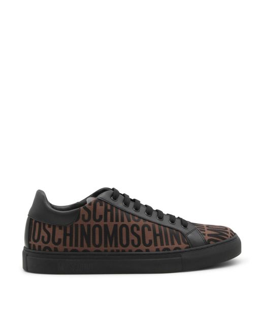 Moschino Black All Over Logo Sneakers for men