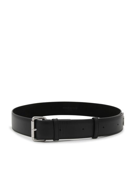 Maison Kitsuné Black Leather Belt for men