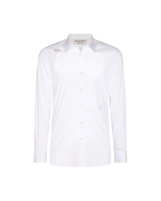 Alexander McQueen White Cotton Blend Shirt for men