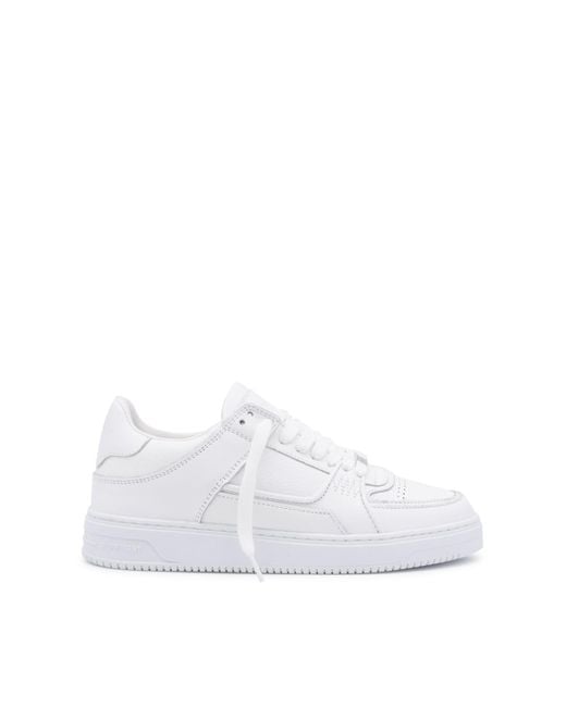 Represent White Leather Apex Tonal Sneakers for men