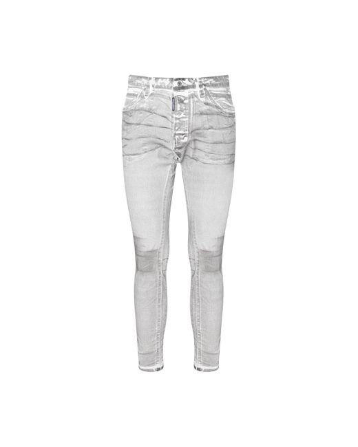 DSquared² Gray White And Grey Cotton Blend Jeans for men