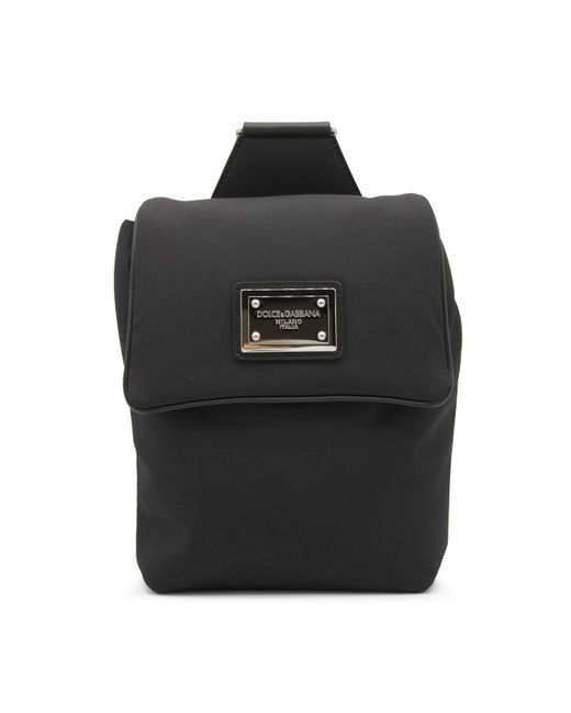 Dolce & Gabbana Black Nylon Dg Logo Belt Bag for men