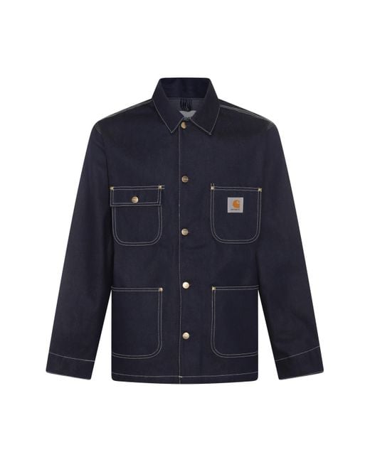 Carhartt Blue Cotton Denim Jacket for men