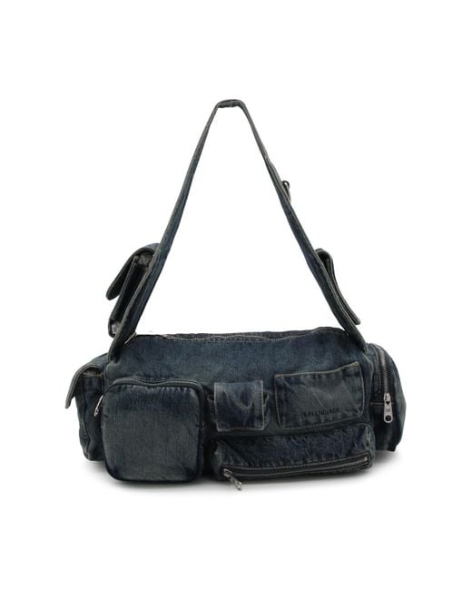 Balenciaga Black Cotton Sling Bag Superbusy Crossbody Bag for men