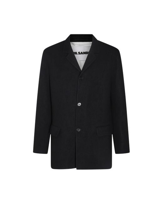 Jil Sander Black Wool Casual Jacket for men