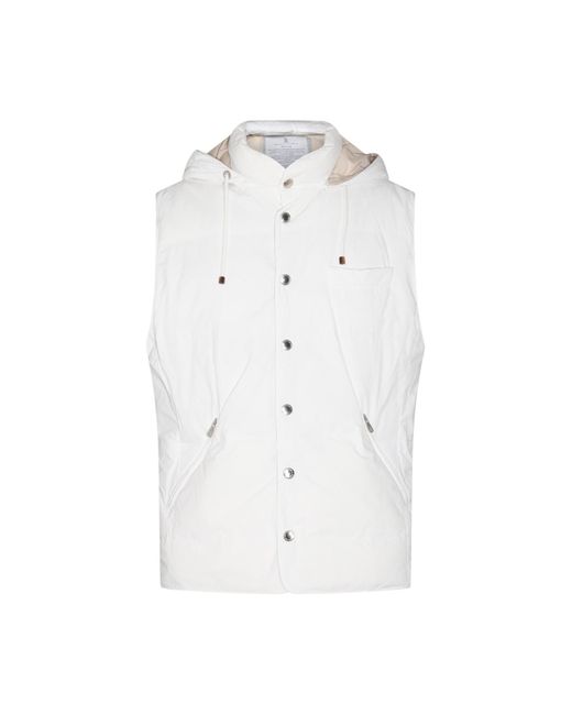 Brunello Cucinelli White Casual Jacket for men