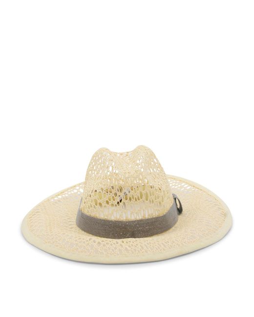 Brunello Cucinelli Natural Beige Fedora Hat
