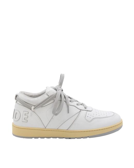 Rhude White Leather Sneakers for men