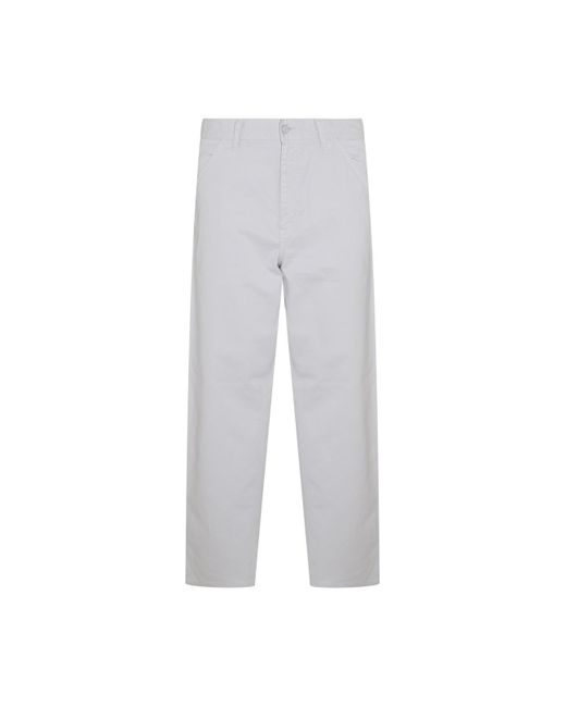 Carhartt Gray Light Grey Cotton Pants for men