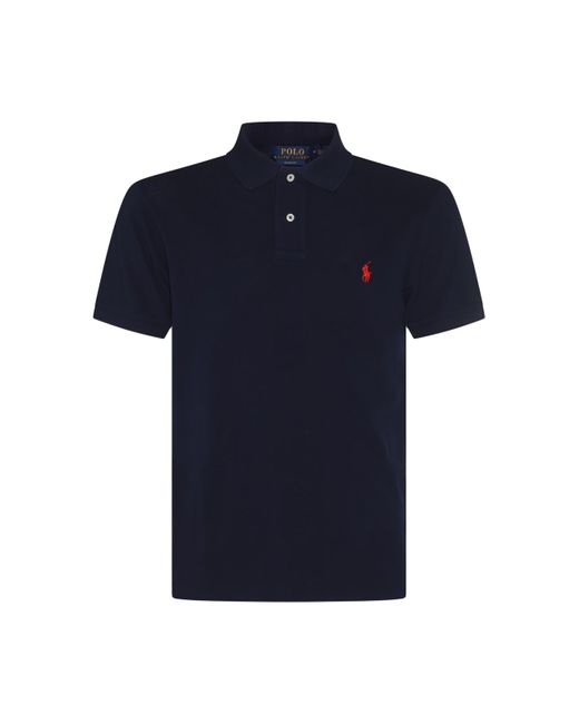 Polo Ralph Lauren Navy Blue Cotton Polo Shirt for men