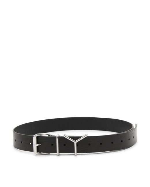 Y. Project Black Leather Y Belt for men