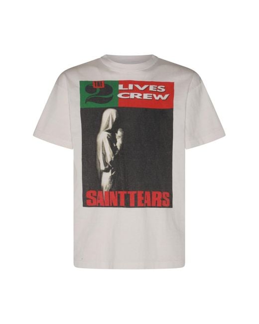 SAINT Mxxxxxx Multicolor White Cotton T-shirt for men