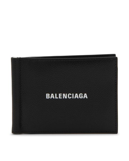 Balenciaga Black And White Leather Cash Wallet for men