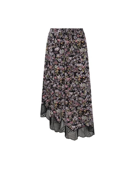 Zadig & Voltaire Brown Black Multicolour Silk Skirt