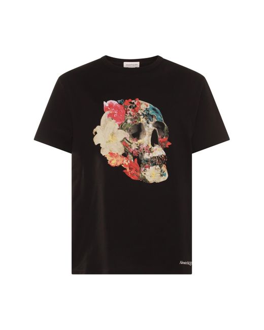 Alexander McQueen Black Multicolour Cotton T-Shirt for men