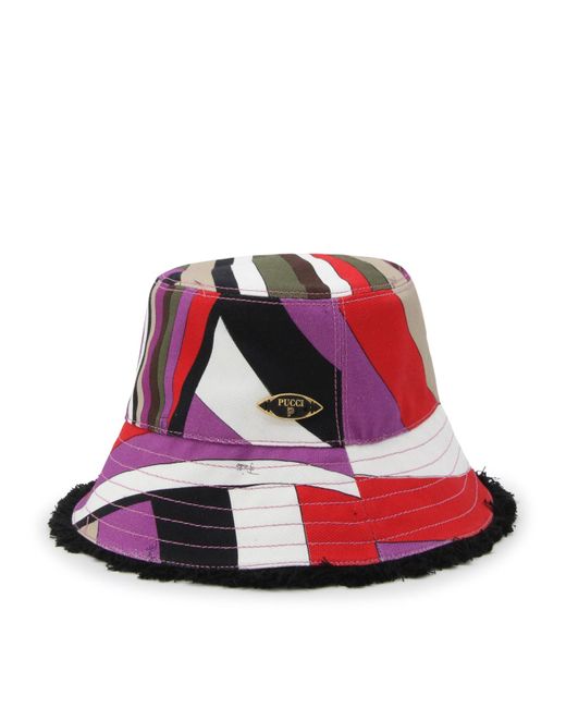 Emilio Pucci Red Multicolor Cotton Hat