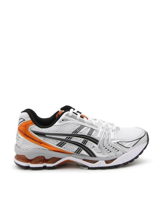 Asics Gray White And Orange Gel-kayano Sneakers