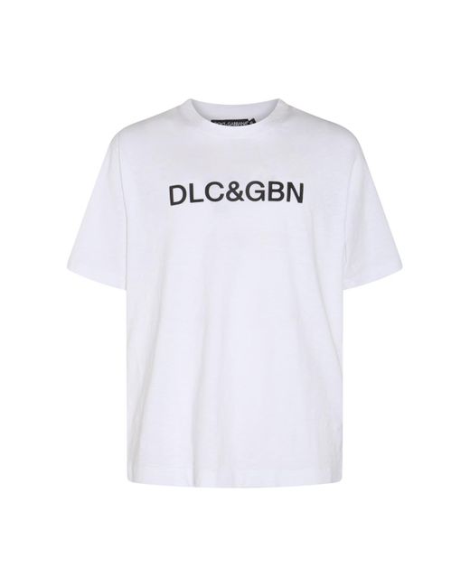 Dolce & Gabbana White And Black Cotton T-shirt for men