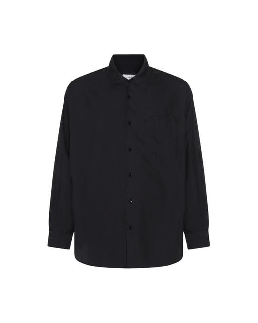 Lemaire Blue Black Cotton Shirt for men