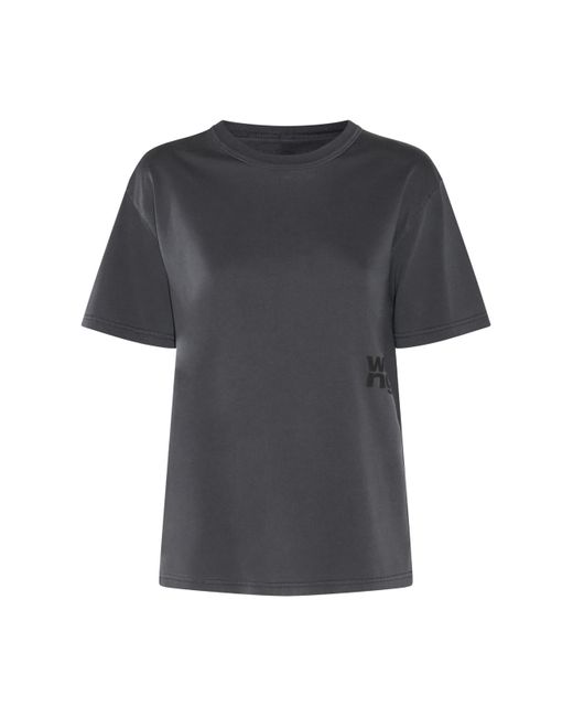 Alexander Wang Black Dark Grey Cotton T-shirt