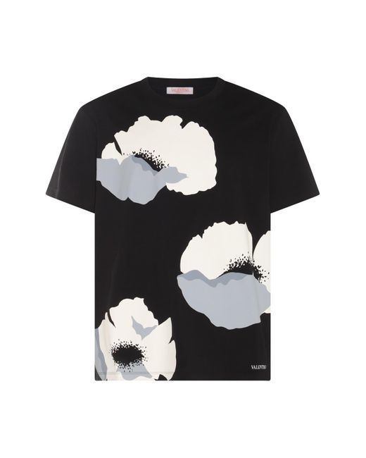 Valentino Garavani Black Multicolour Cotton T-shirt for men
