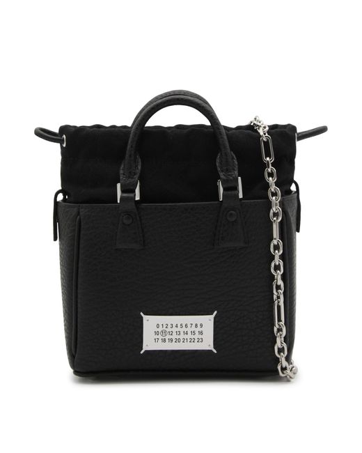 Maison Margiela Leather 5ac Tote Horizontal Shoulder Bag in Black | Lyst