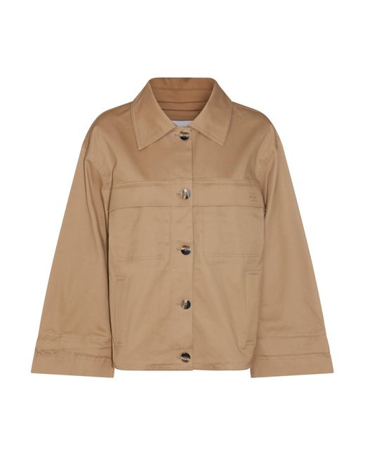 Ganni Brown Cotton Casual Jacket